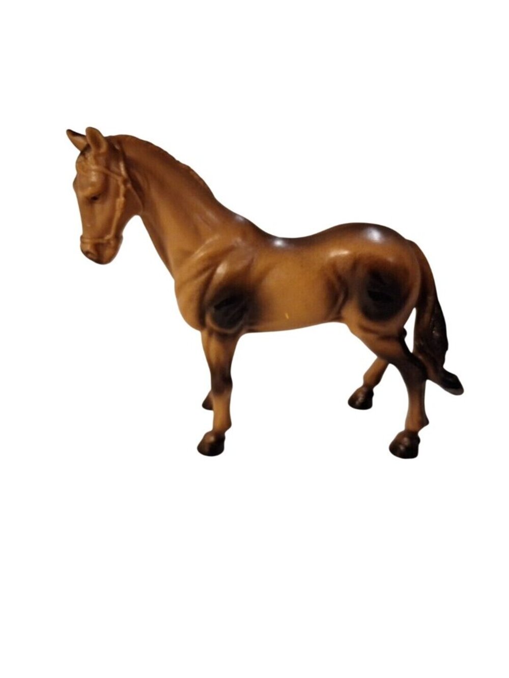 New Ray Hollow Bay Plastic Horse Figure Brown Black Vintage